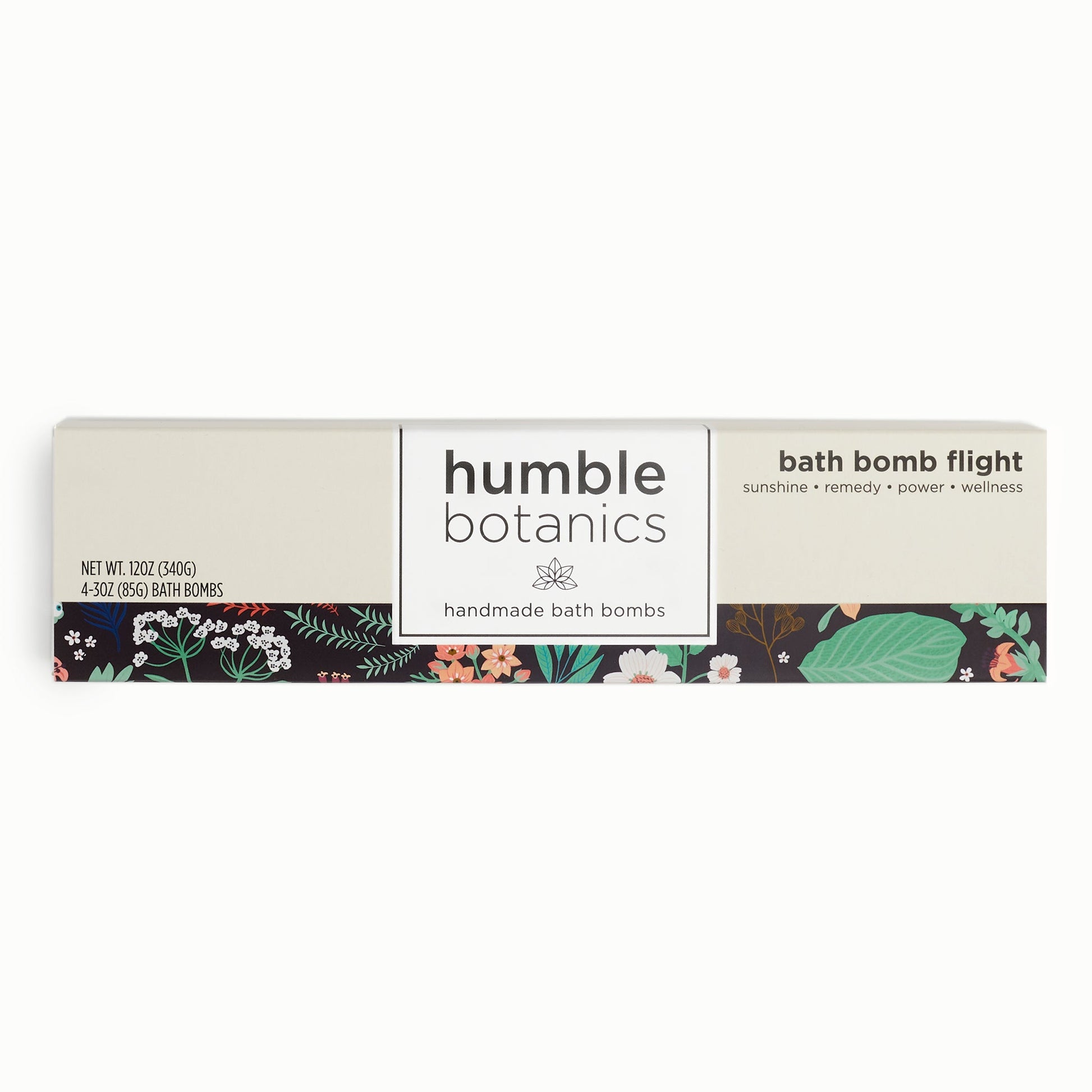 humble botanics bath bomb set on a white background
