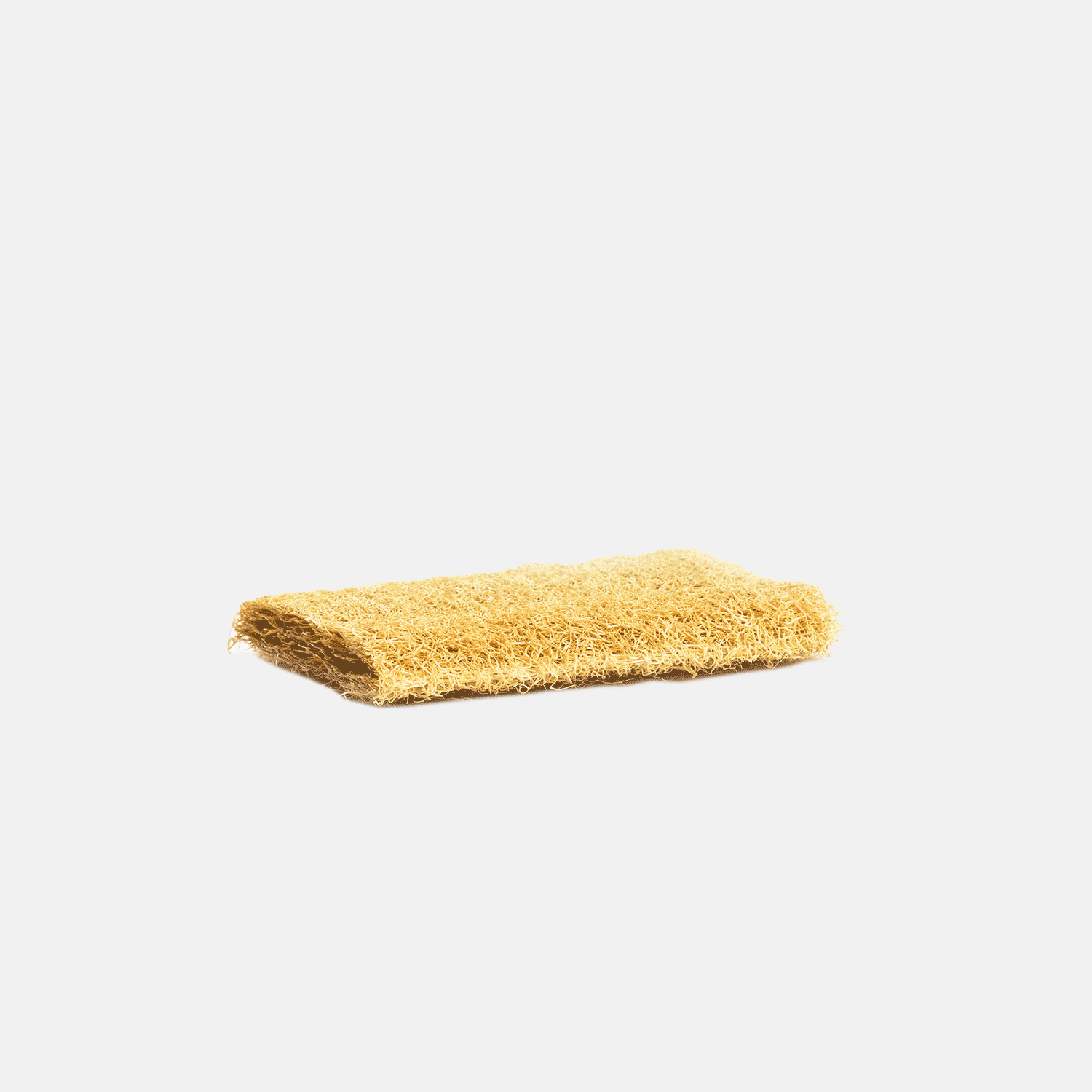 Loofah sponge from full to flat shape.